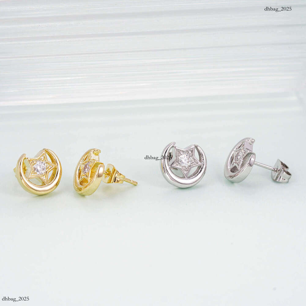 ICED OUT New Creative Moon Star Sier Moissanite Trendy Must-Have Earrings