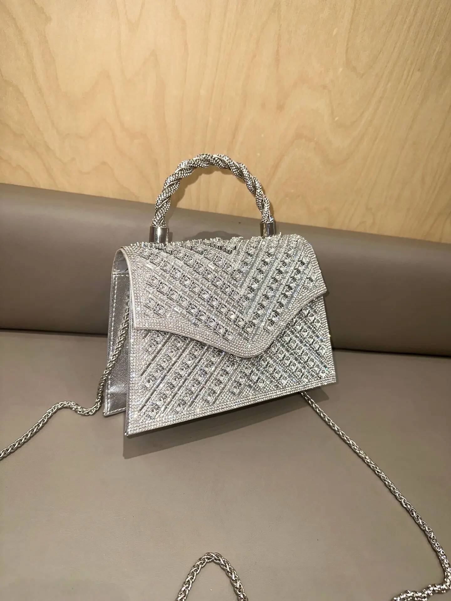 JIOMAY Purses 2024 Elegant Fashion Evening Bag Glamorous Rhinestone Party Bags Portable Handbags for Women
