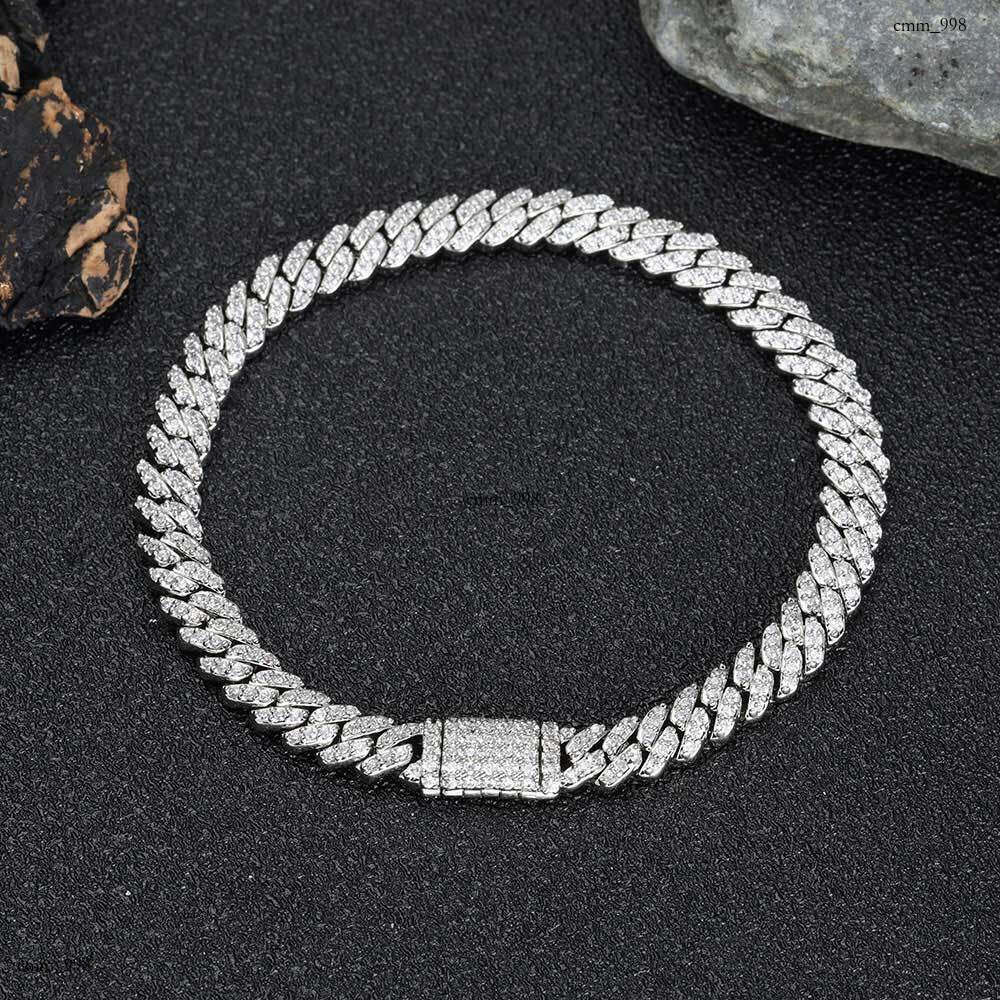 Hip Hop 6mm Single Row Full Zircon Cuban High-end Accessories Men's Bracelet Jewelry