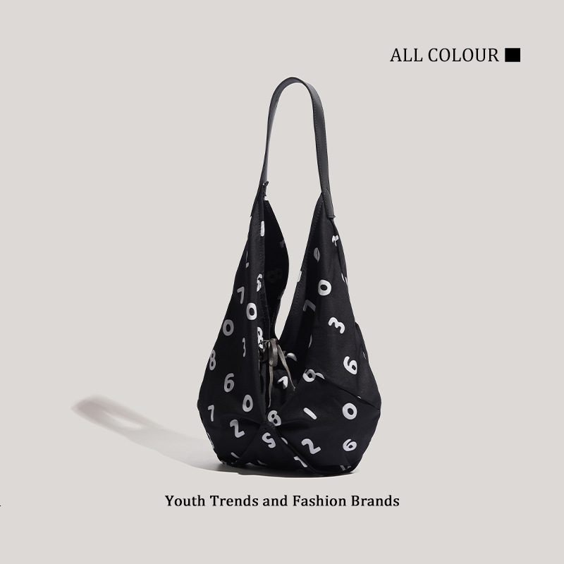 Casual Simple Canvas Tote Large Capacity Shoulder Handbag Versatile Digital Fashion Bag ddmymoon