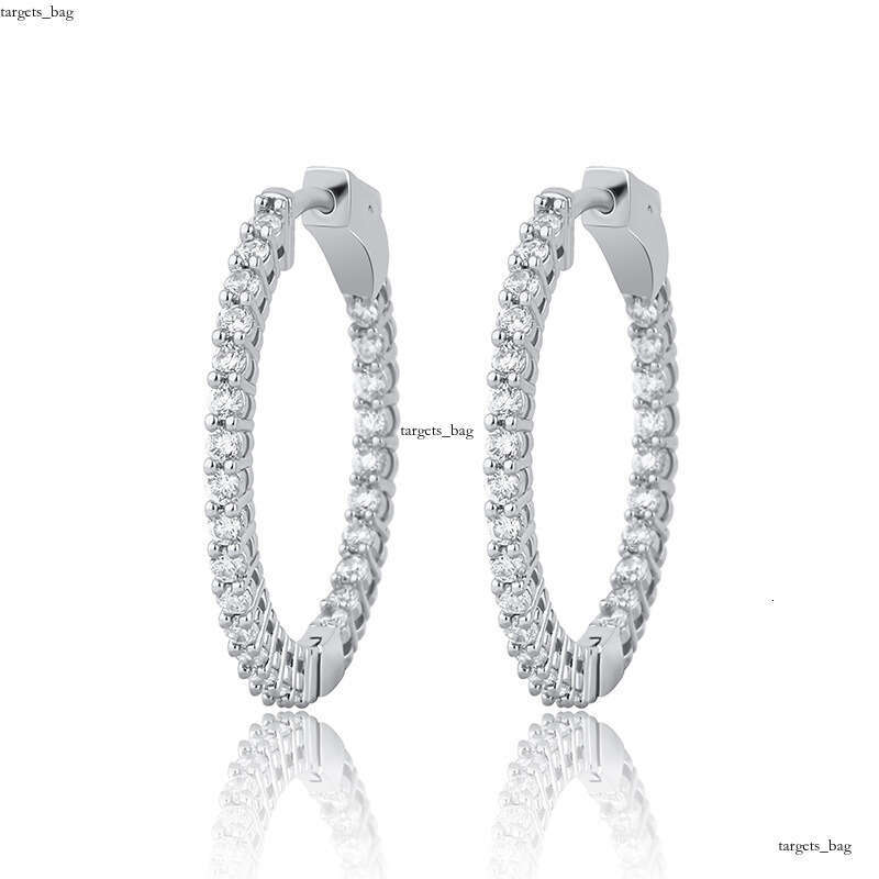 Round Women's with Zircon Inlay Real Gold Plated Shiny Earrings