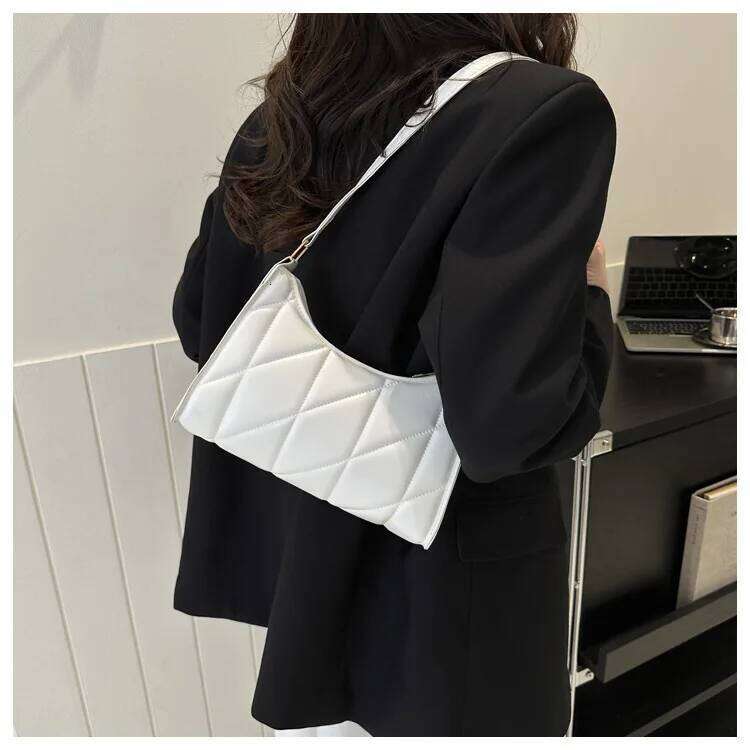 Black PU Leather Shoulder Bag Retro Solid Color Casual Female Hobos Women's Fashion Handbags Shopper Clutch Purse