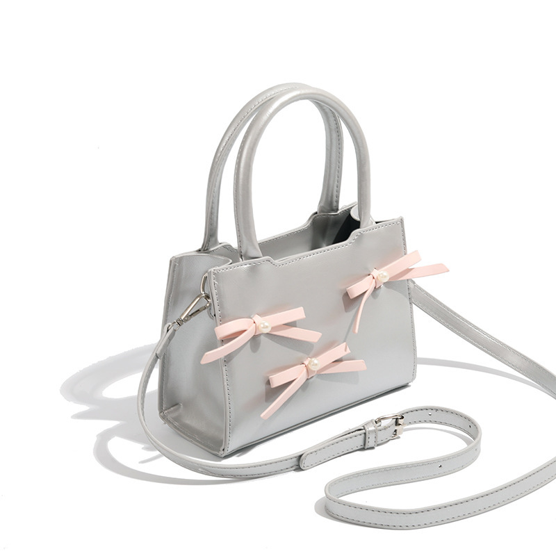 Niche Simple Bowknot Small Square Crossbody Bag Handbag Commuter Versatile Casual ddmymoon
