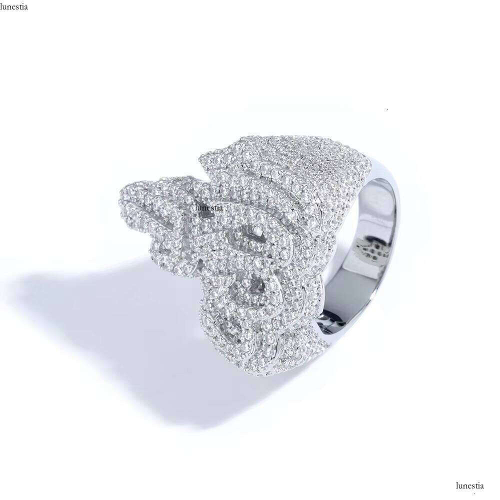 NUOYA New Design Iced Out Dia Allah Hip Hop Jewelry Fashion Sier Gold Plated Fire Ring for Men Women