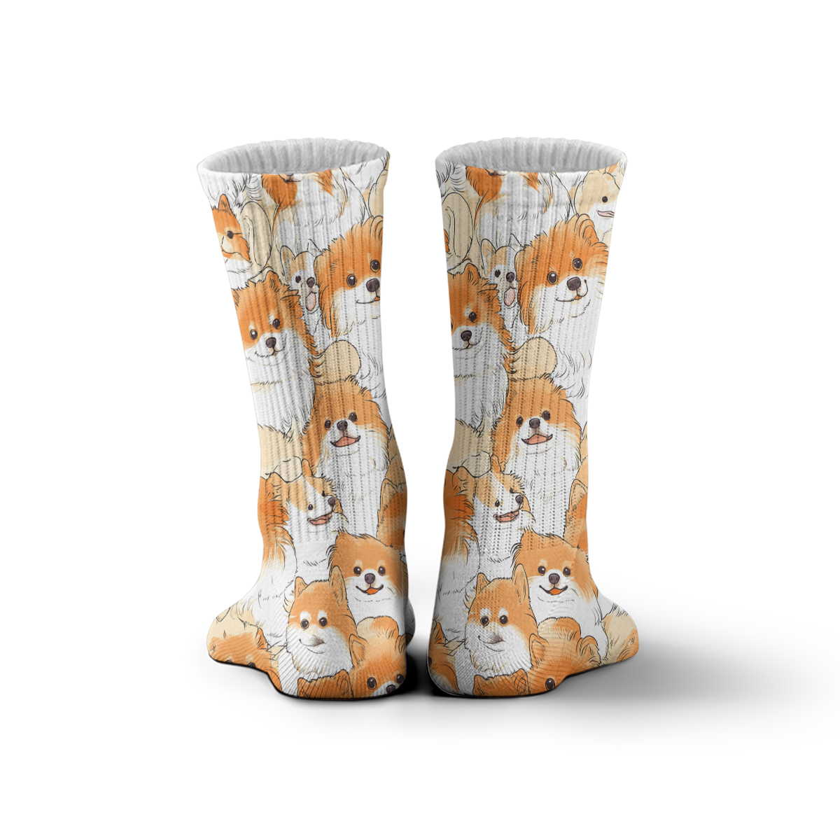 Cute Pomeranian Collage Unisex Tube Designer Socks C138