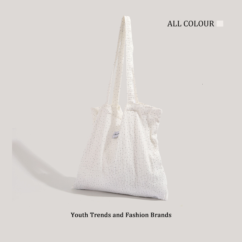 Polka Dot Female Student Korean Version Large Capacity Shoulder Lazy Style Tote Bag Versatile Handbag ddmymoon