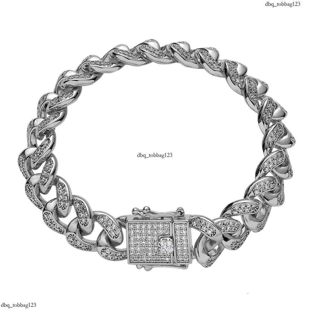 High-Quality HipHop Jewelry Pave Zircon 12mm Cuban Vacuum Plating Bracelet