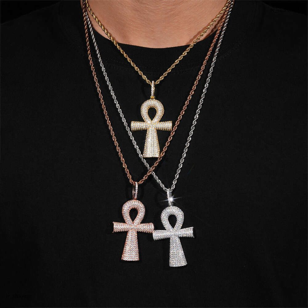 New Style Jewelry Full Dia Hip-Hop Men's Cuban Chain Fashion Personality Irregular Cross Pendant
