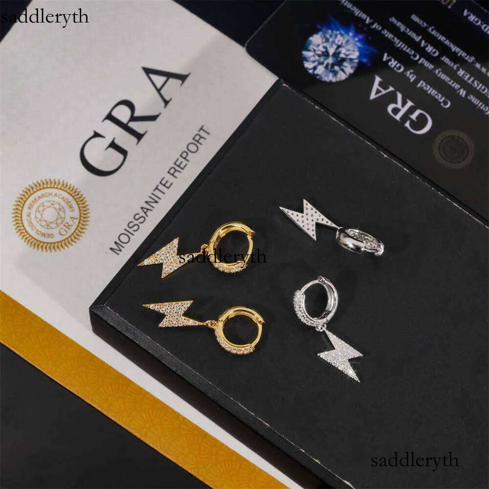 Super Yue New Design Lighing Sier High end Jewelry vvs vs. Moissanite Hip hop Personalized Pendant Earrings d5