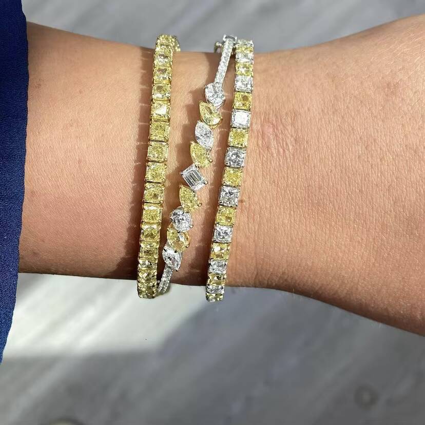 Bracelet Pass Diamond Tester GRA Certified VVS Moissanite Tennis Bracelet Wholesale Price 925 Sterling Silver Fine Jewelry
