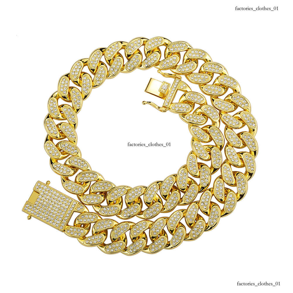 Hip-Hop New Simple Versatile Alloy Cuban Chain 20mm Men's Gold Necklace Accessory