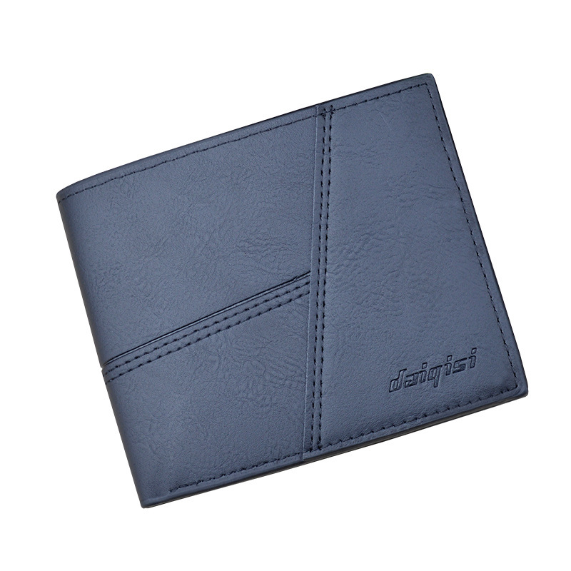 New Men's Wallet Short Wallet Luxury Bag Multi-card Slots Fashion Casual Money Designer Bag Clip For Young Men Thin Spliced Soft Leather Wallet