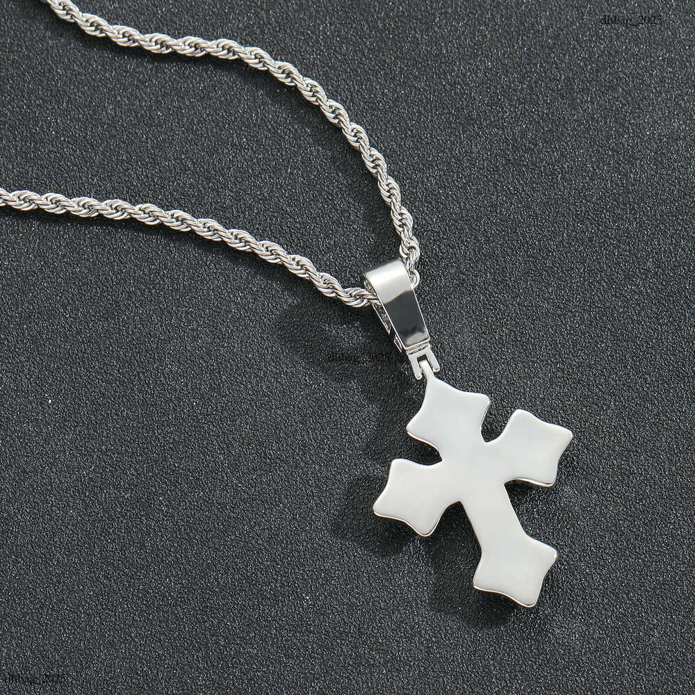 New Moissanite chain Solid Hip-Hop Men's Trendy Simple Cross Pendant Accessory