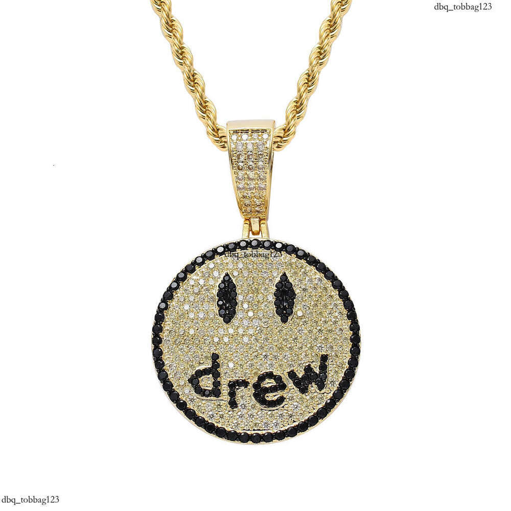Justin Bieber Style Hip-Hop Drew Smiley Face Pendant High-Quality Couple Necklace