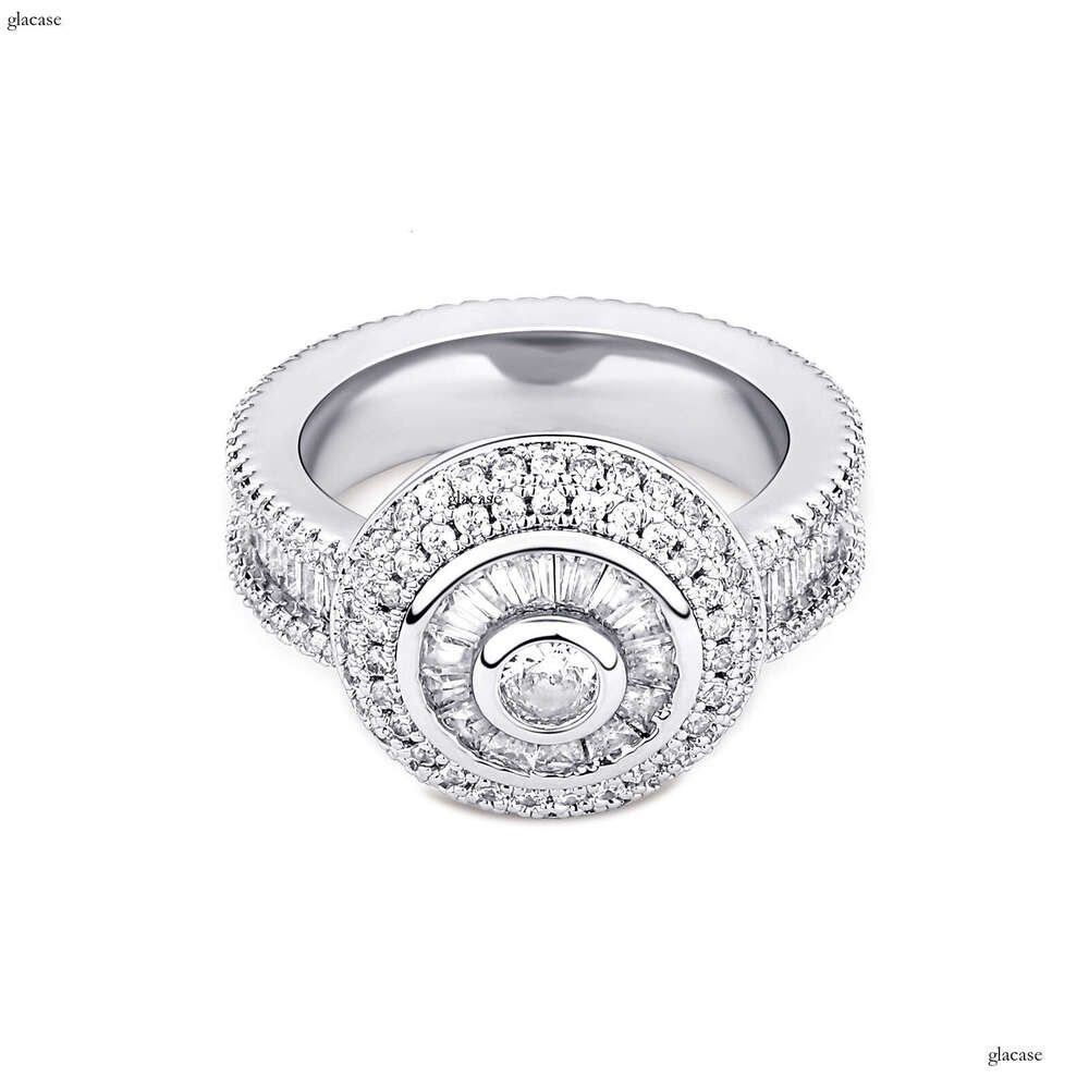 INS Internet Celebrity Round Diamond Trapezoid Splicing Unisex Street Hip-Hop Personality Light Luxury Ring