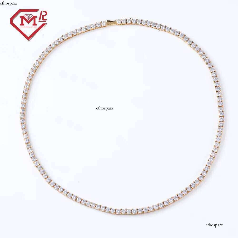 Fully Iced Out Dia Necklace Sier Factory Price Moissanite Tennis Chain
