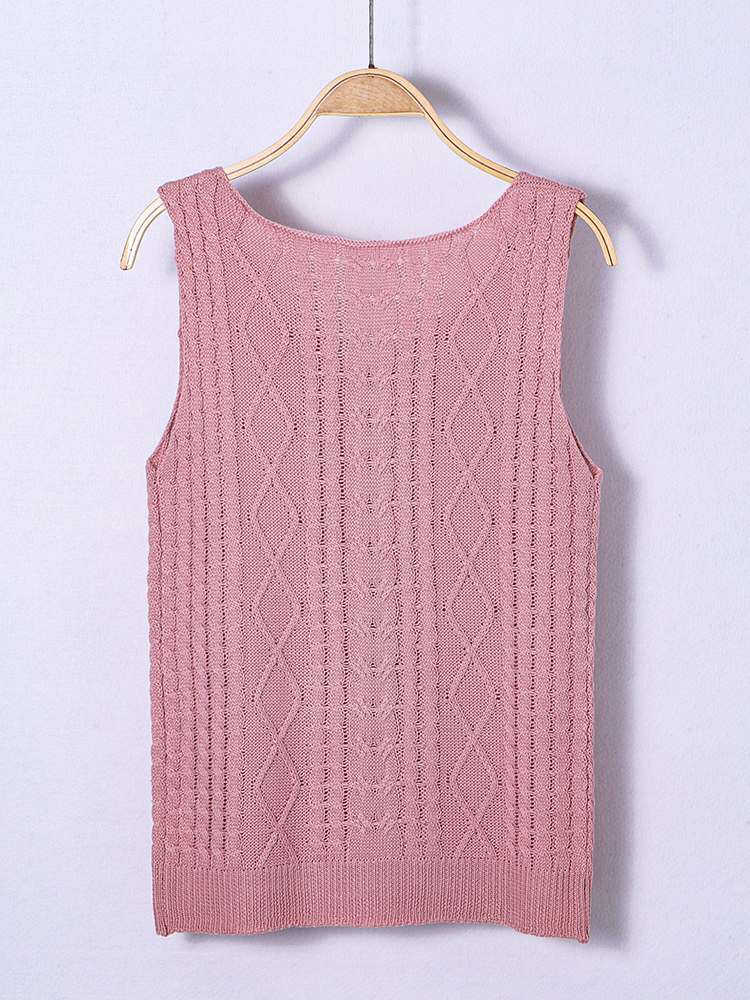 Designer Clothing Knitted Sweater Women's Argyle Pattern Vest