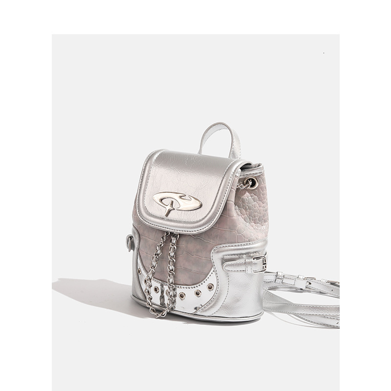 Niche Millennial Hot Girl Crocodile Pattern Small Backpack Commuter Handbag ddmymoon