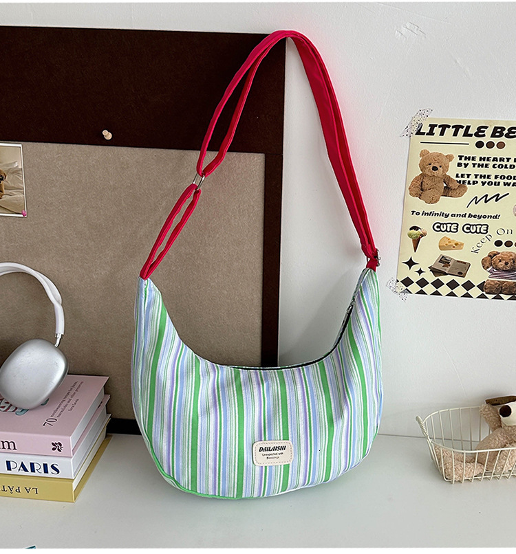 New Women's Canvas Trendy Designer Bag 2025 Fashion Popular Shoulder Bag Large Capacity Tutoring Commuting Crossbody Luxury Bag Dumpling Bag