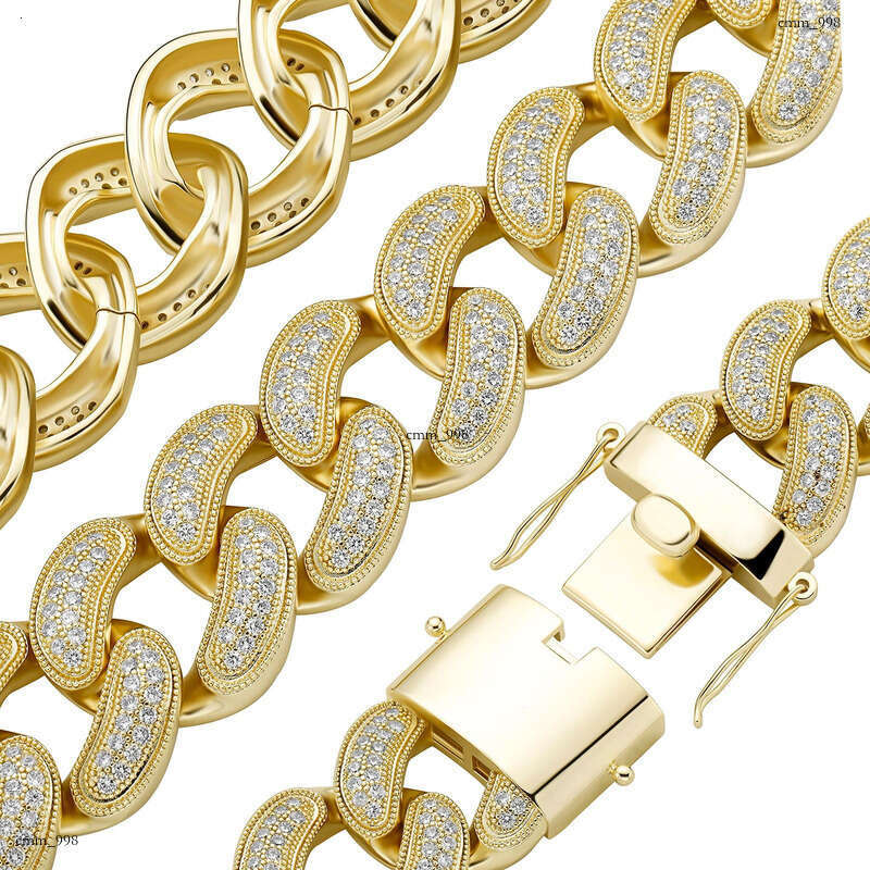 28MM Exaggerated Hip-Hop Necklace Full Dia Cuban Chain Personality Trendy Men's Bracelet Jewelry