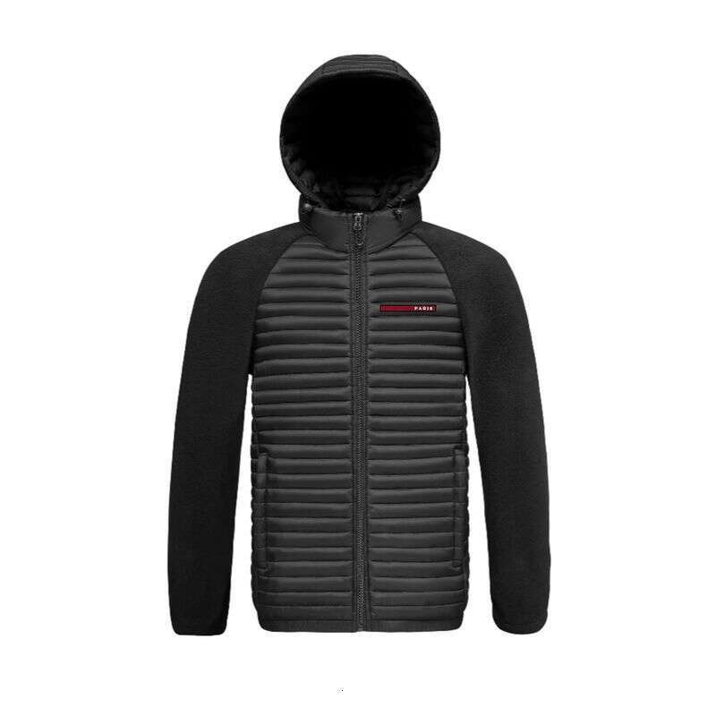 Clothing 25 New Cross Border Winter Men's Long Strip Detachable Hooded Spliced Sleeves Popular Cotton Coat