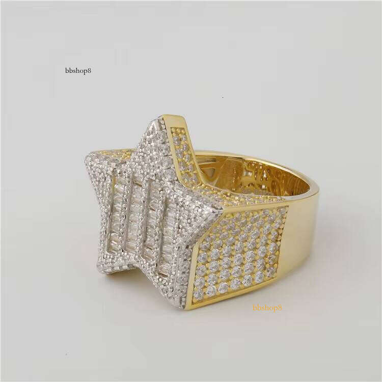 Luck Design Hip-Hop Boutique Jewelry Pure Silver Iced VvsMossanite Celebrity Cuban Men's Ring