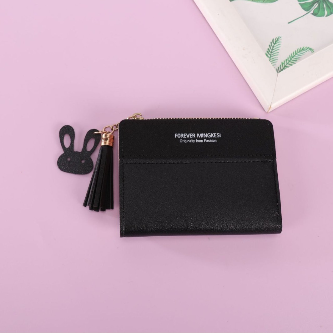 Fashion New Women's Short Wallet Zipper Rabbit Coin Purse Female Luxury Bag Student Korean Style Fashion Multiple Colors Cute