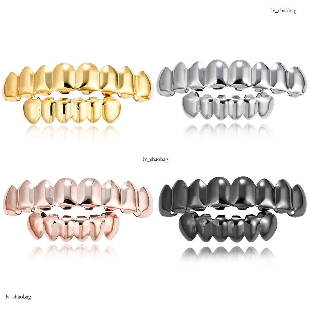 Hip Hop Plated 8 Gold Halloween Teeth Grillz Accessories