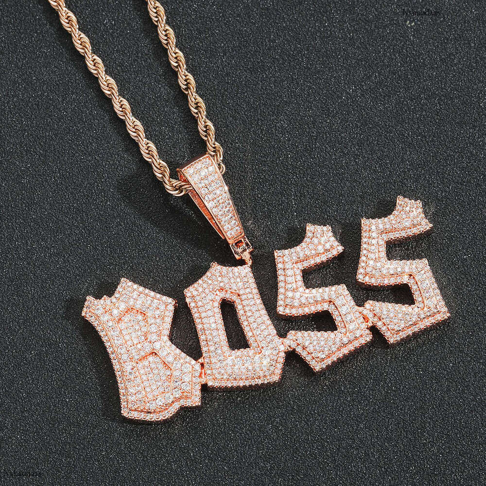 Meisa New Hip-Hop Irregular Splicing Cursive Letter Necklace Creative DIY Personalized Trendy Pendant