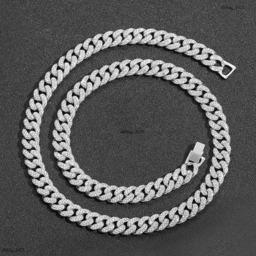 Necklace 9mm Double Row Cuban Chain Full Dia Trendy Brand Unisex Personality Hip Hop Accessories