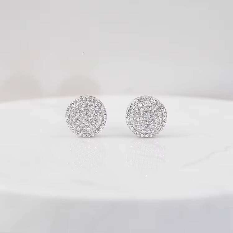 Pass Tester 11 mm Wide Hip Hop Earring Jewelry Classic Sterling Sier Vvs Dia D Moissanite Stud Earrings