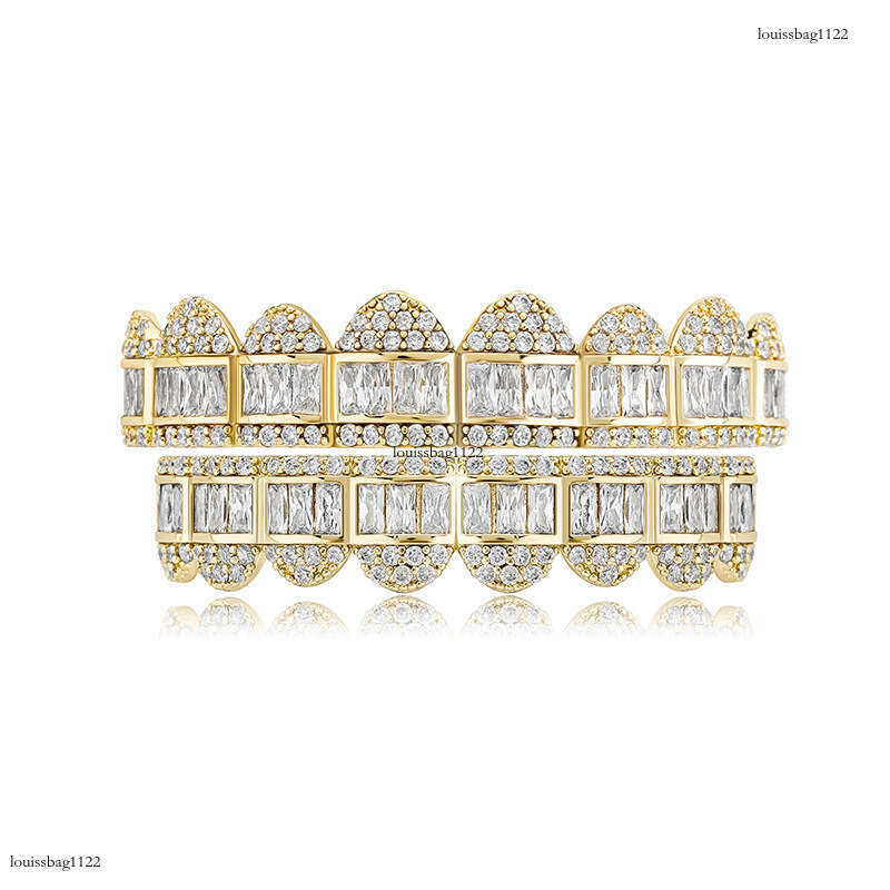 Hip Hop Eight Teeth T Square Zircon Christmas Costume Big Gold Funny Unisex Braces Accessories