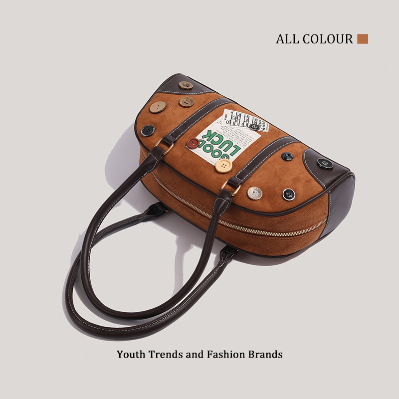 American Style Commuter Bowling Handbag for Women Versatile Shoulder Crossbody Bag ddmymoon