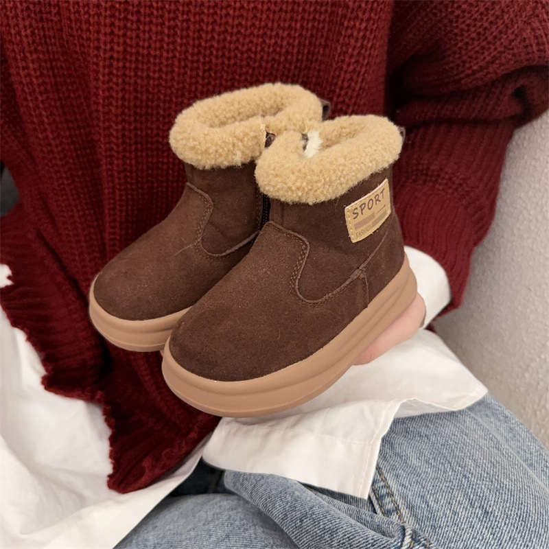 Free shipping designer Boots Winter style girls casual mid length cotton boots childrens snow boots childrens shoes comfort keep warm
