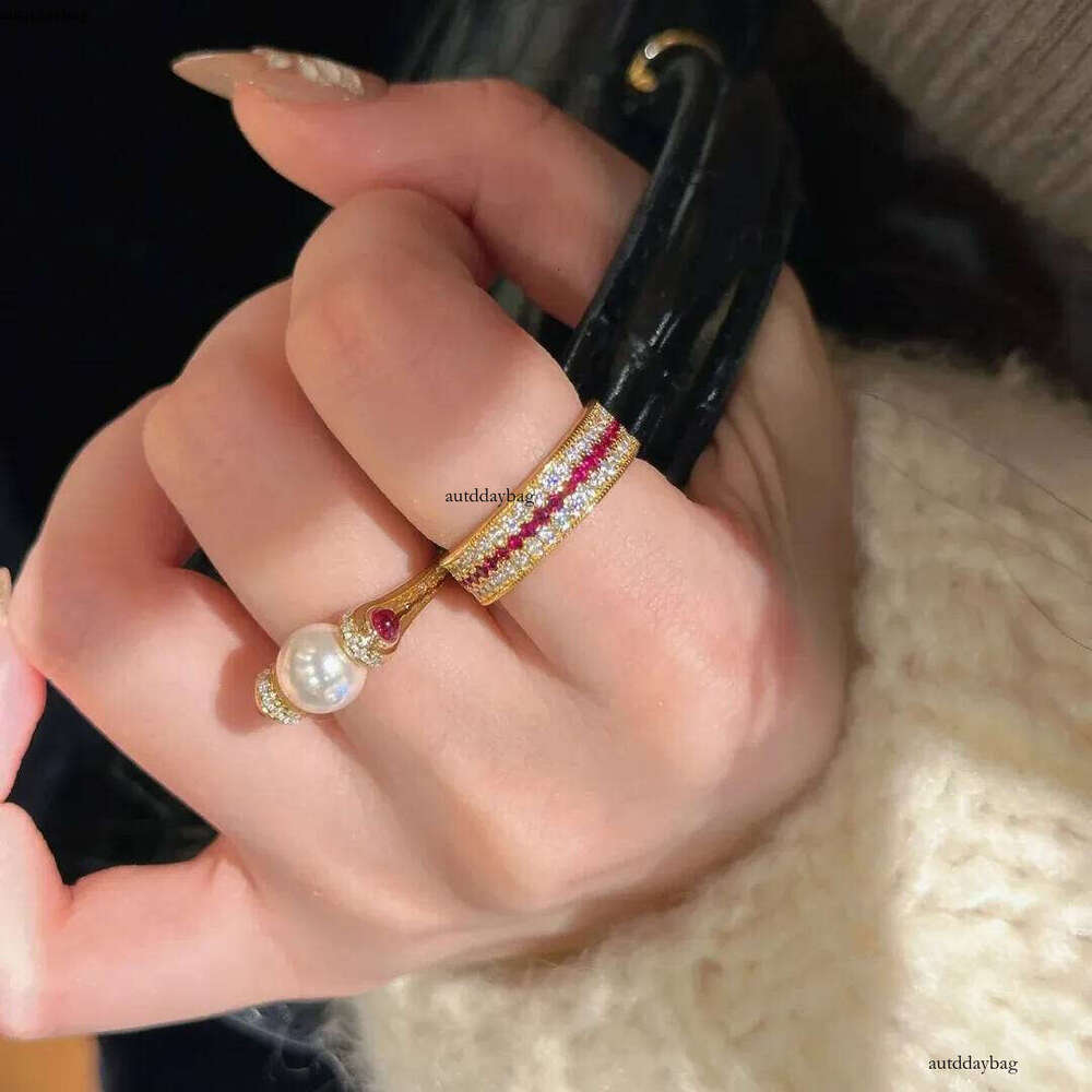 Choucong Wedding Rings Jewelry Sterling Sier Gold Fill Ruby CZ Dia Gemstones Party Women Eternity Open Ring Adjustable Gift