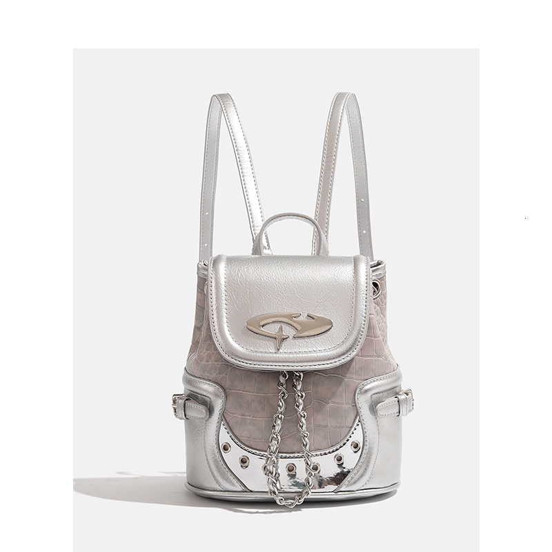 Niche Millennial Hot Girl Crocodile Pattern Small Backpack Commuter Handbag ddmymoon