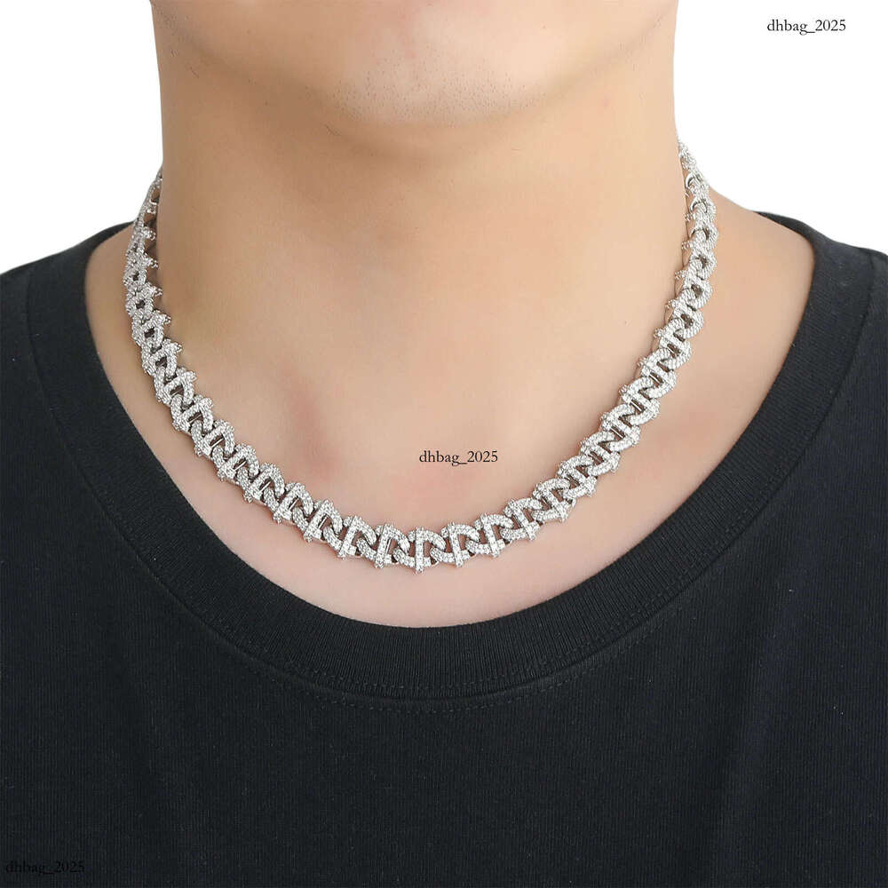 Hip Hop New 10mm Wide Cuban Personality Trendy Geometric Shape Men's Necklace Clavicle Chain