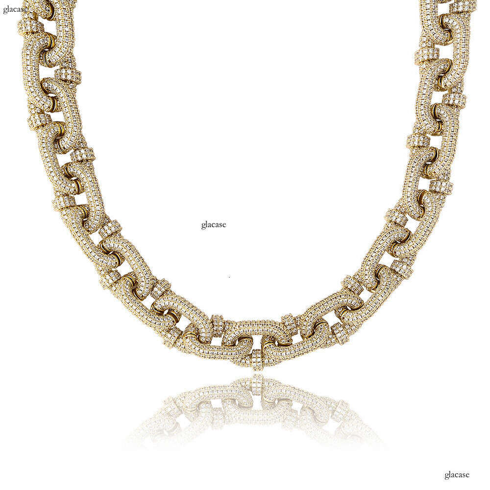 Micro Paved Moissanite chain Cuban Chain Heavy Craft 17mm Men's Personality Necklace Hip Hop Accessories