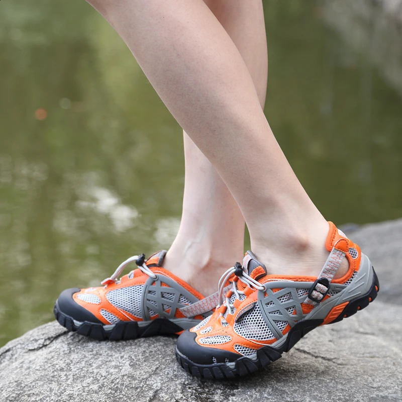 Mens Hiking Shoes Mesh Mountaineering Breathable Lightweight Wading Shoes Anti Slip Shoe Outdoor Boots 250805