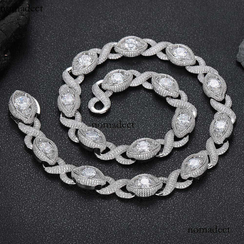 15mm Moissanite chain Infinite Eye Figure-8 Cuban Hip-Hop Men's Necklace