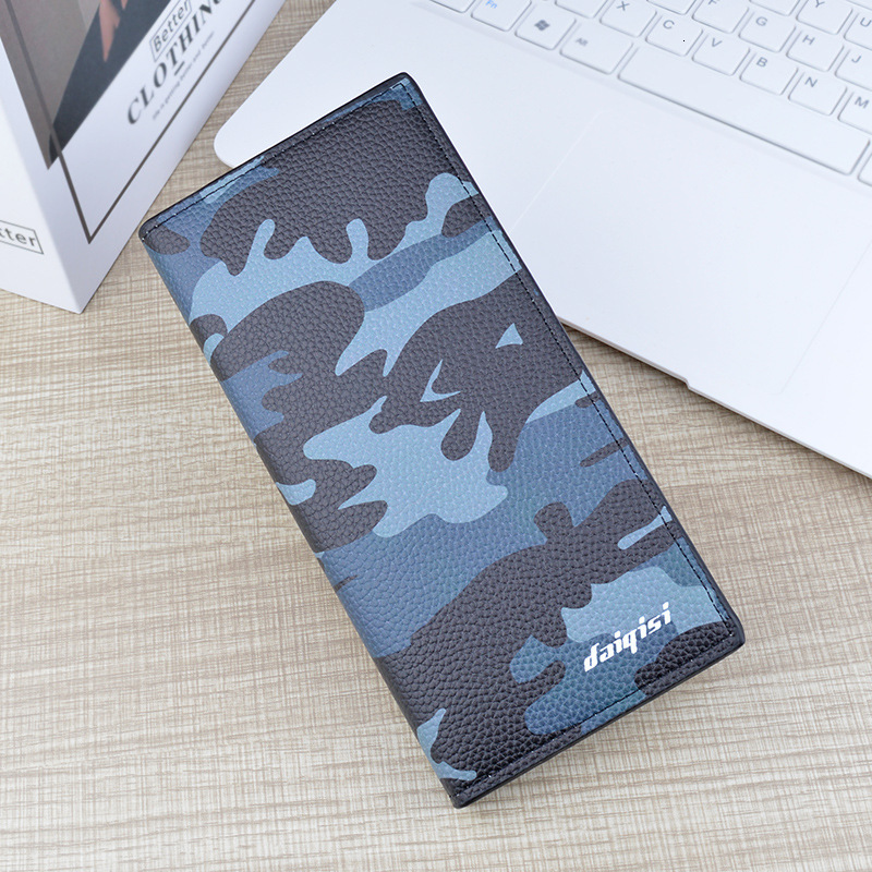 New Men's Wallet Long Wallet Fashion Luxury Bag Camouflage Multi-card Slot Wallet Large Capacity Soft Designer Bag Leather Wallet Suit Bag