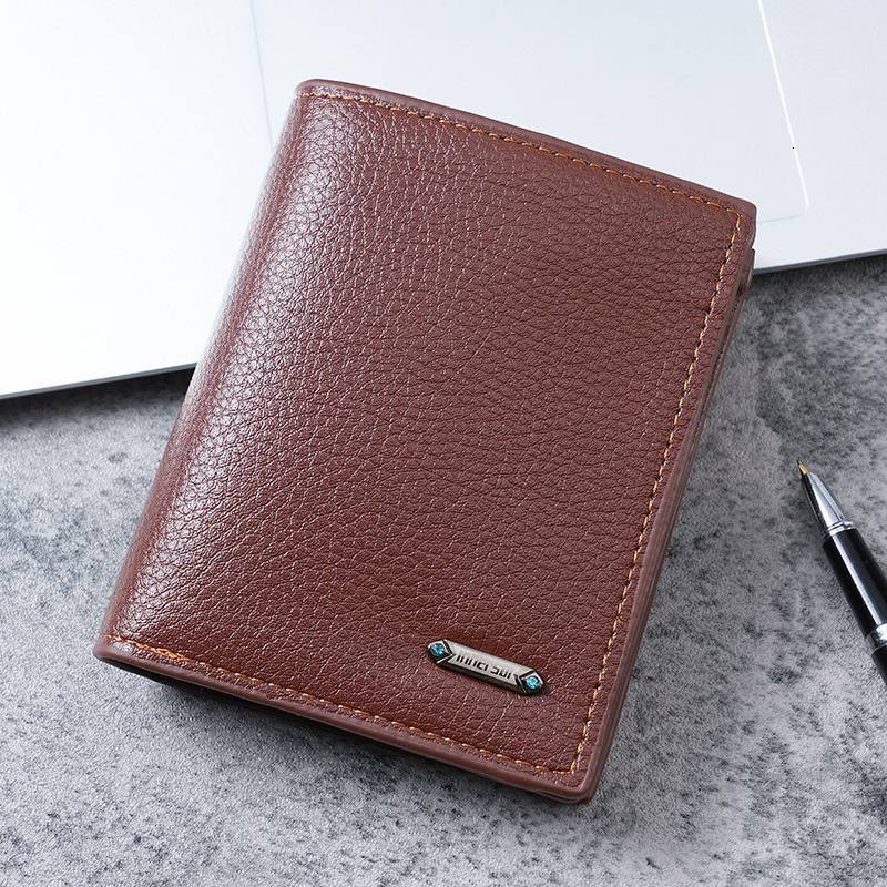 Large Stock PU Wallet With Vertical Closure For Men Simple Casual Men's Luxury Bag Coin Purse Short Wallet For Men