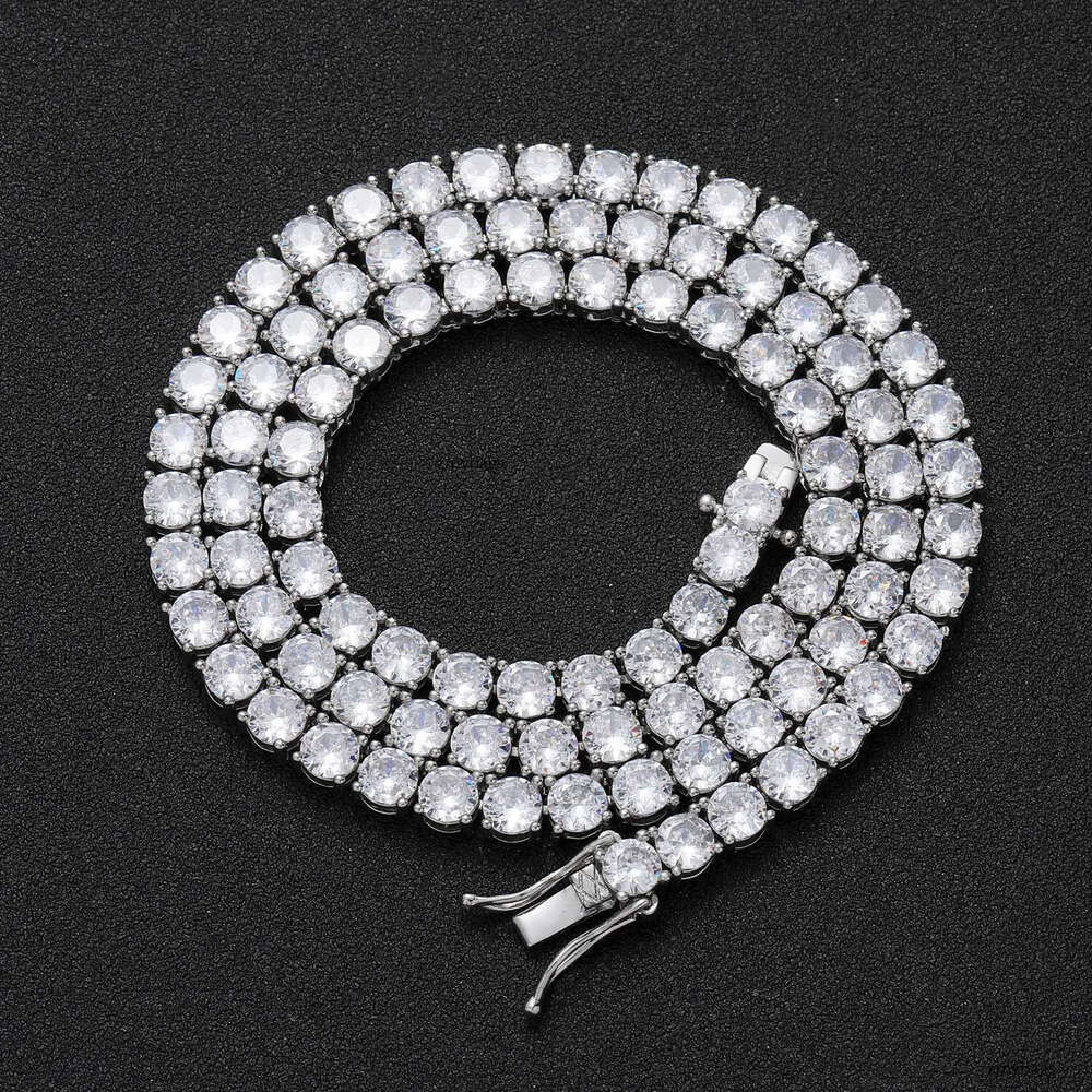 Men Hip Hop 3mm 4mm 5mm Single Row Moissanite chain Necklace Tennis Chain
