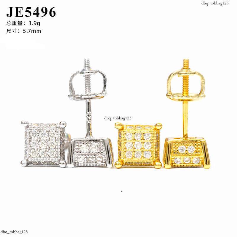 Hip-Hop Sier Moissanite Full Dia D Color VVSGRA Certificate Personality Trendy Earrings