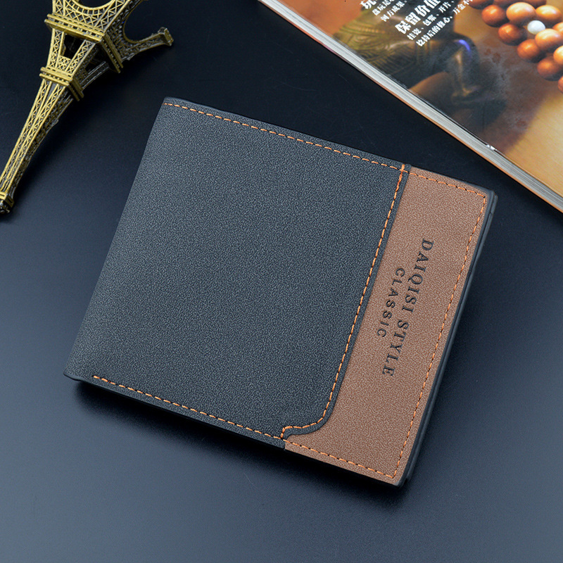New Men's Wallet Designer Bag Luxury Bag Short Style Fashion Color-block Thin Matte Large Capacity Zipper Horizontal Soft Leather Wallet
