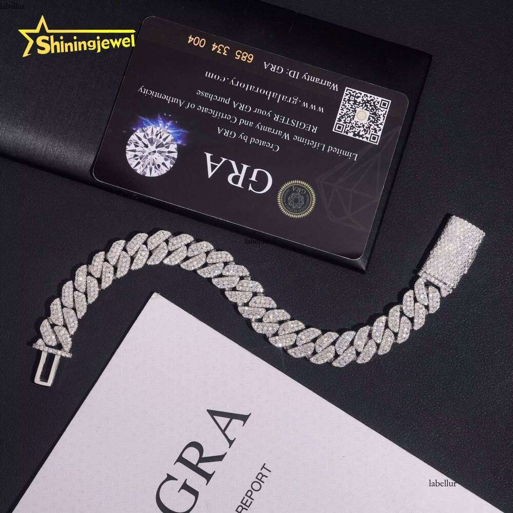 Pass Tester 10Mm Cuban Sterling Sier Carbonite Hip Hop Jewelry Men's Fashion Chain Necklace
