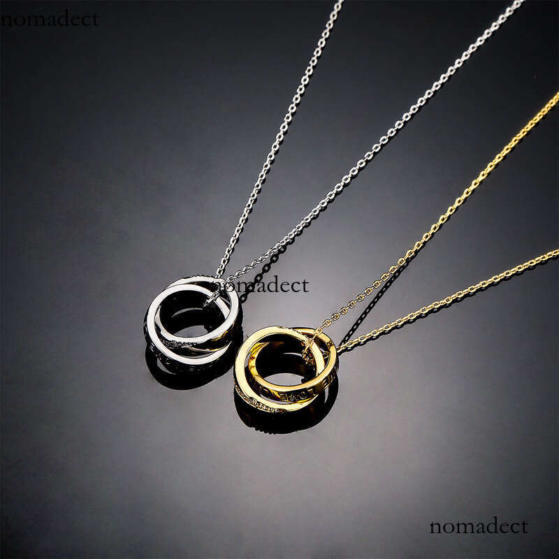 New INS Style Rings LOVE Couple Necklaces Inlaid with Moissanite chain Independent Packaging Gold Jewelry
