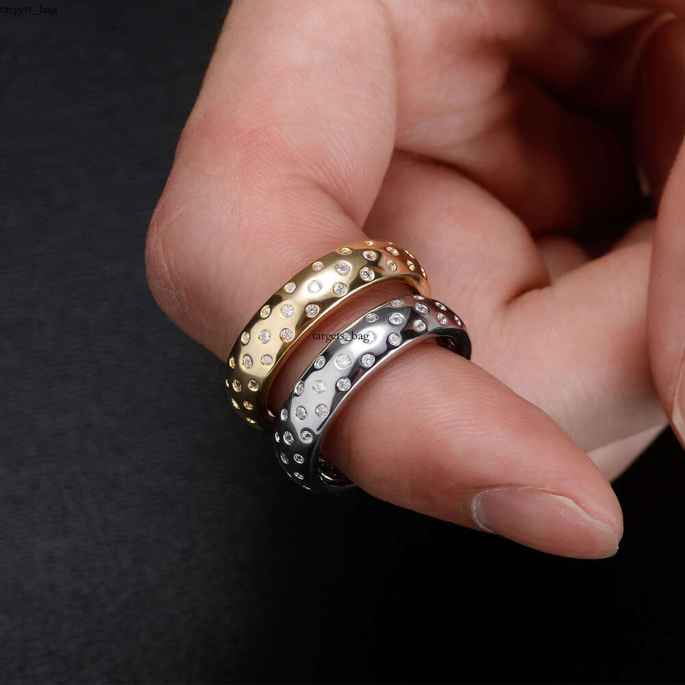Elegant and Unique High-End Starry Sky Zircon Simple Fashion Diamond-Studded Ring from Jinao Jewelry Factory