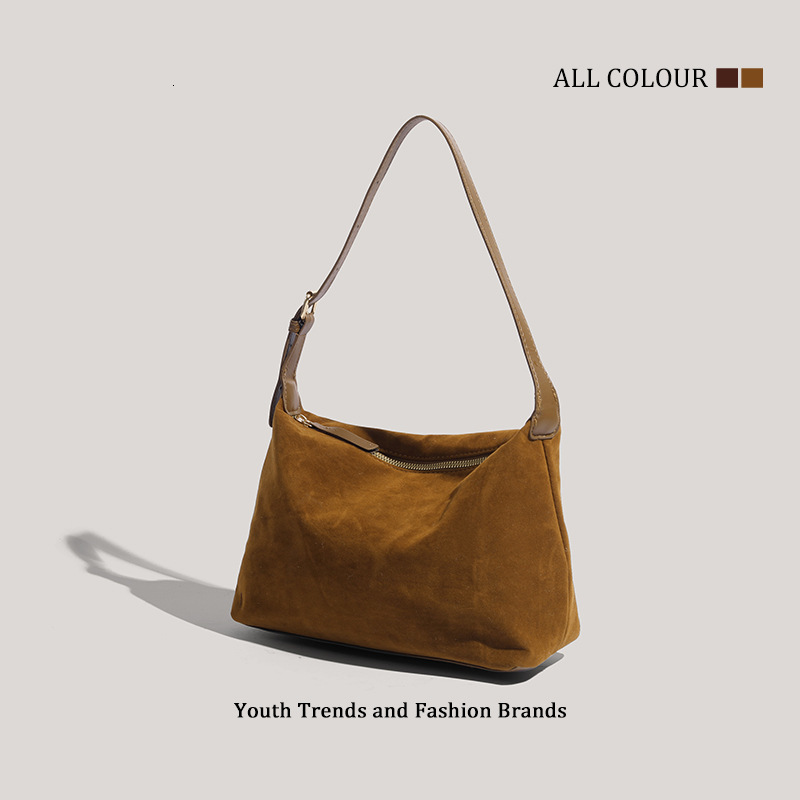Autumn Winter Suede Underarm Dumpling Simple Commuter Shoulder Handbag Crossbody Bag ddmymoon