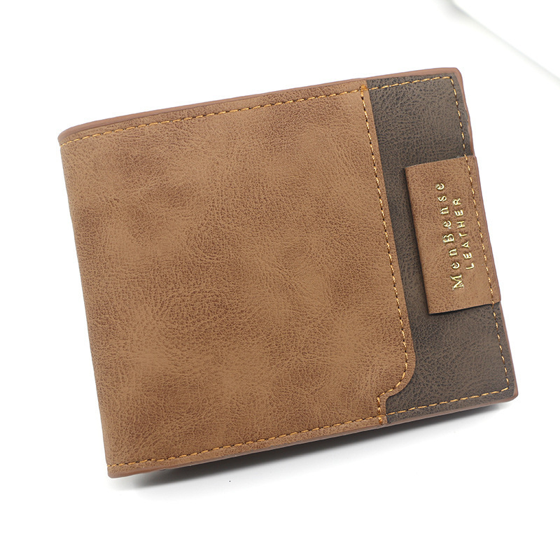 Menbense New Men's Short Wallet Matte Gold Stamping Print 70% Off Loose-leaf Men's Luxury Bag Short Wallet
